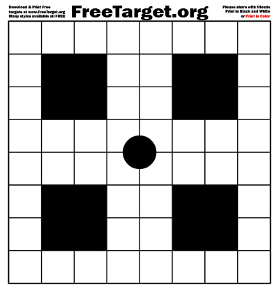 Black Dot 1 inch Grid 4 SQR Target
